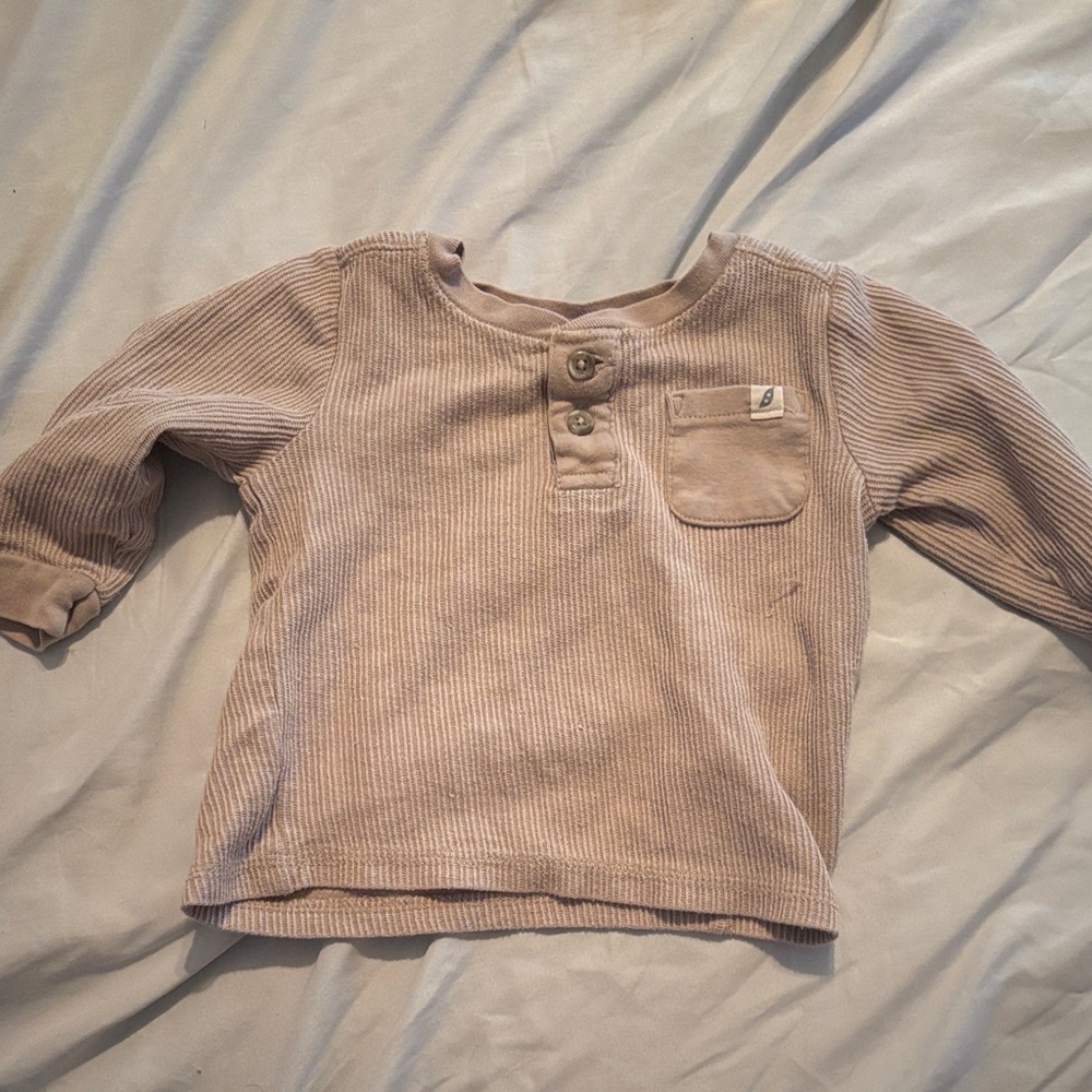 Cozy Kids Button Down Shirt in Soft Beige